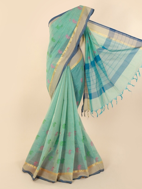 

Pothys Green Embroidered Pure Cotton Saree