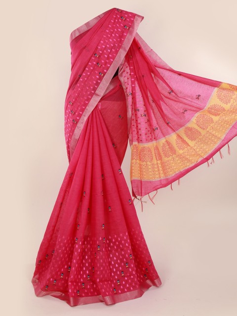 

Pothys Pink Embroidered Pure Cotton Saree