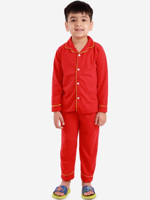 

Chipbeys Boys Red Solid Night suit
