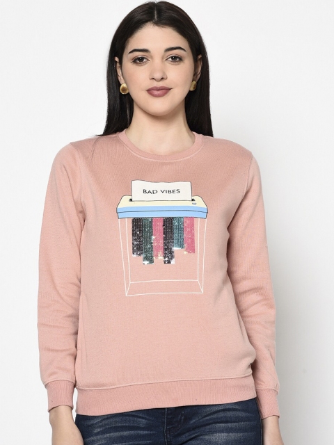 

Miss Grace Women Pink Printed Sweatshirt