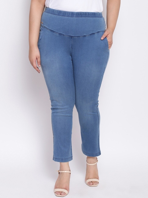 

Amydus Women Blue Solid Tummy Shaper Straight Fit Denim Jegging