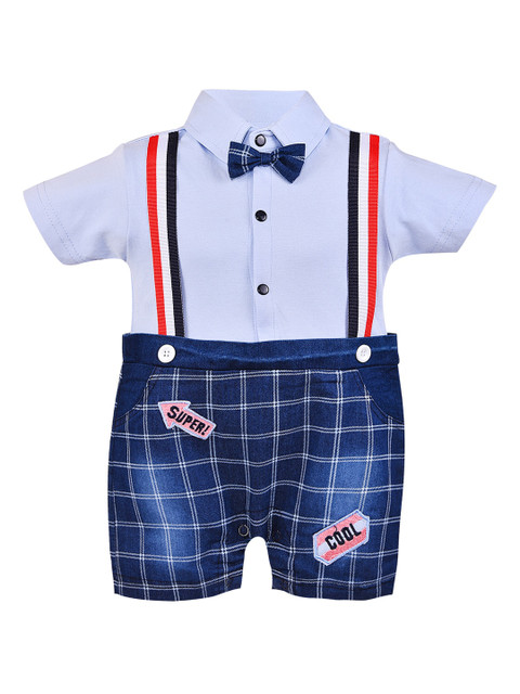 

Wish Karo Infant Boys Blue Checked Romper