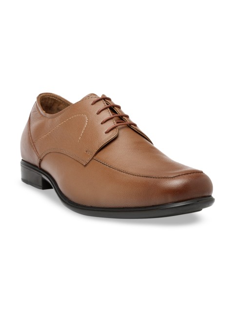 

Teakwood Leathers Men Tan Solid Leather Formal Derbys