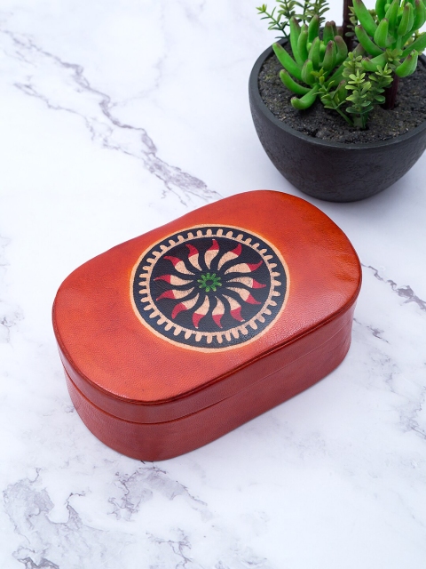 

Golden Peacock Brown & Black Printed Jewellery Organiser