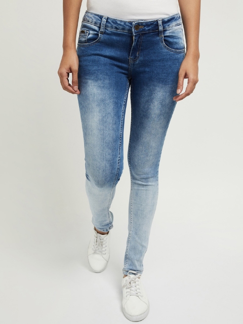 

max Women Blue Skinny Fit Low-Rise Clean Look Stretchable Jeans