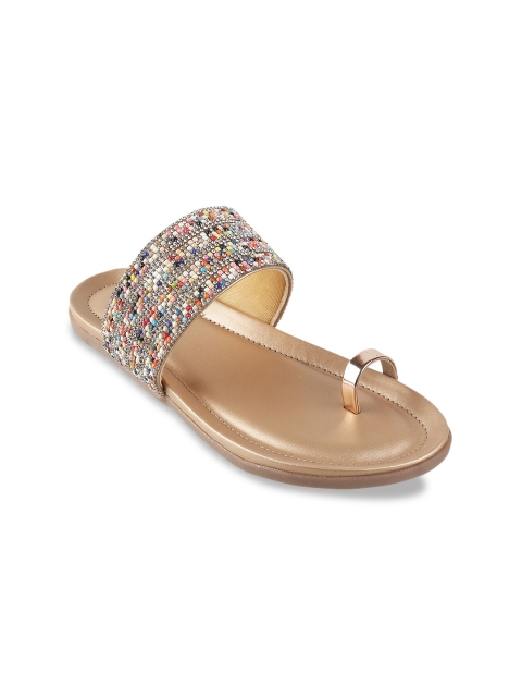 

SOLE HEAD Women Multicoloured Embellished One Toe Flats, Multi