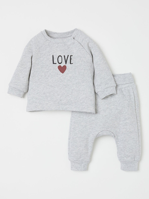 

H&M Infant Kids Grey 2-Piece Cotton Set