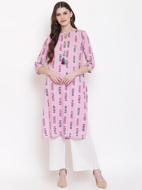 

Napra Women Lavender Printed Straight Kurta
