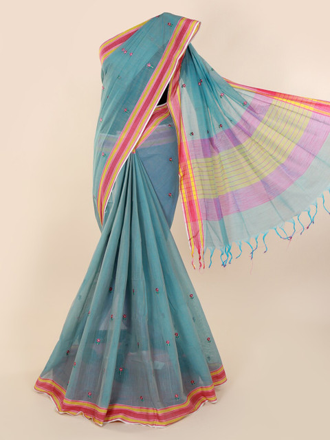 

Pothys Blue Woven Design Pure Cotton Saree