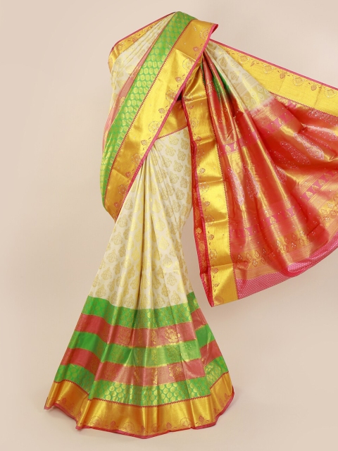 

Pothys Off-White Pure Silk Woven Design Kanjeevaram Saree