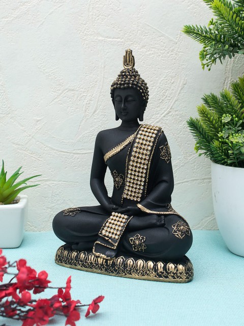 

WISHTANK Black & Gold-Toned Samdhi Buddha Showpiece
