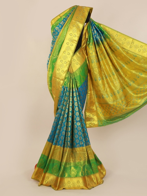 

Pothys Blue Pure Silk Woven Design Kanjeevaram Saree