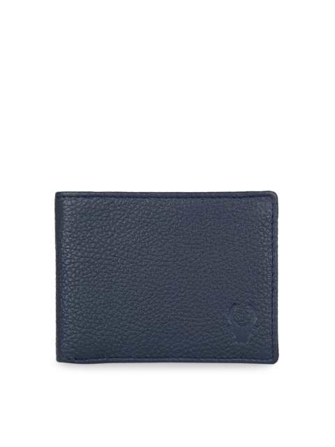 

WildHorn Men Blue Textured Leather Two Fold Wallet