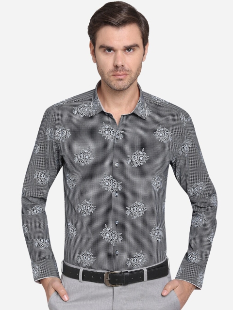 

JB STUDIO Men Black Slim Fit Printed Casual Shirt