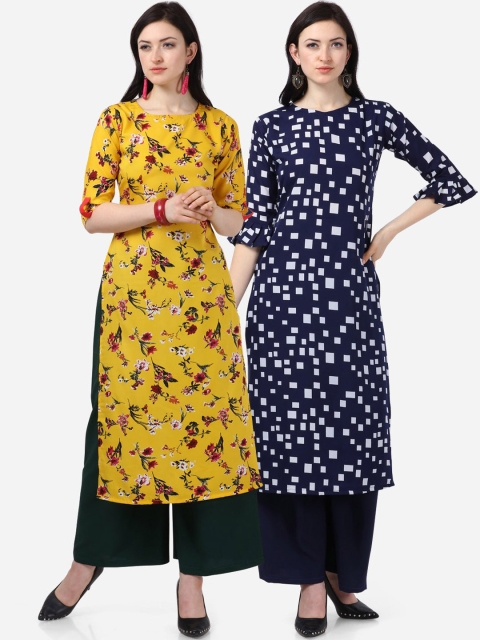 

Florence Women Pack Of 2 Printed Straight Kurta, Multi