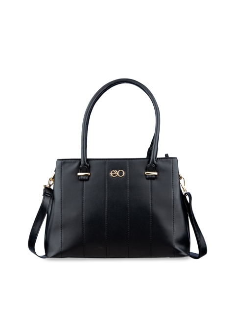 

E2O Black & Black Solid Handheld Bag