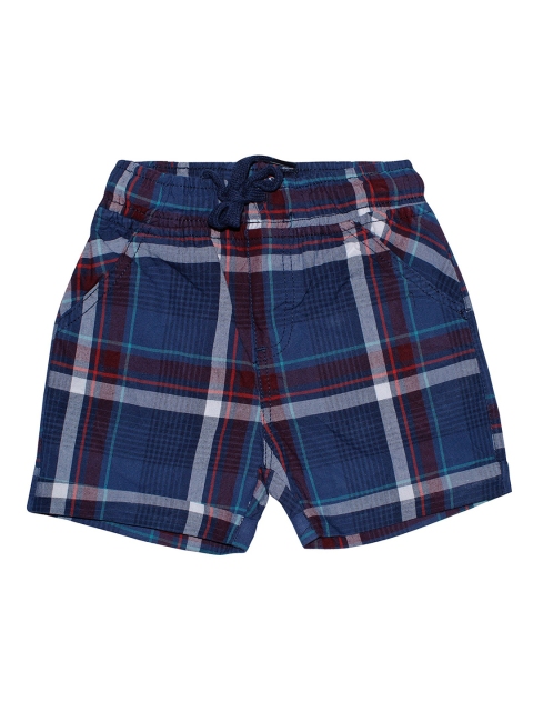

KiddoPanti Boys Blue Checked Regular Fit Regular Shorts