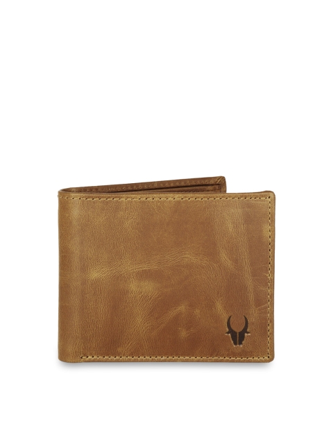 

WildHorn Men Tan Brown Textured Leather Two Fold Wallet