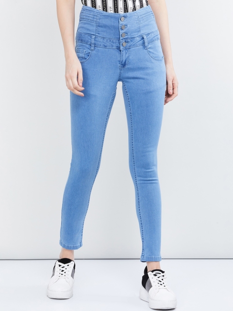 

max Women Blue Skinny Fit High-Rise Clean Look Stretchable Jeans