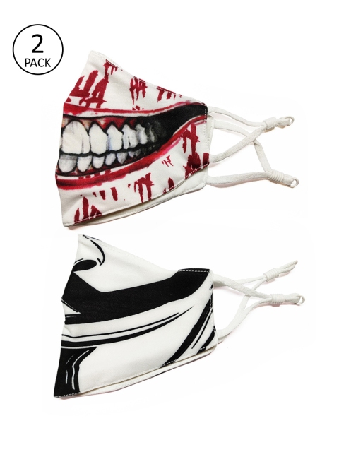

TREEMODA Men 2 Pcs Printed 3-Ply Reusable Cloth Masks, White