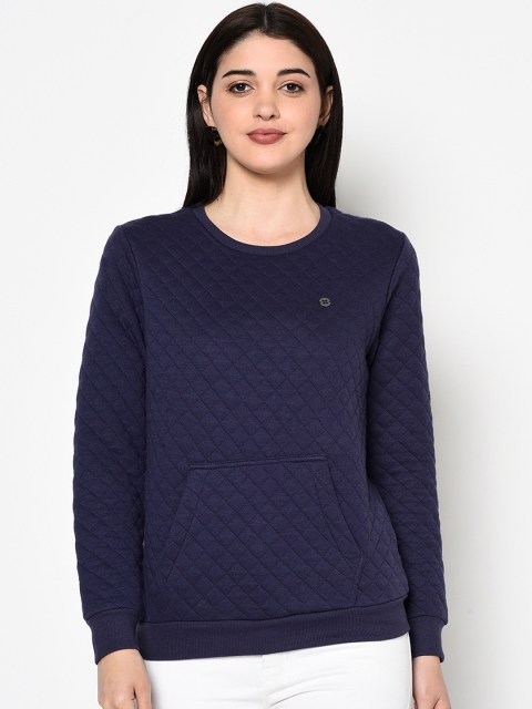 

Miss Grace Women Navy Blue Self Design Sweatshirt