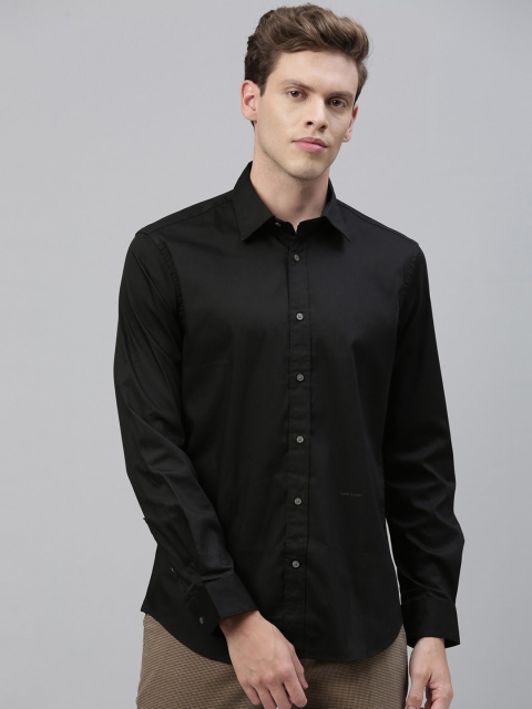 

RARE RABBIT Men Black Tailored Fit Solid Casual Shirt