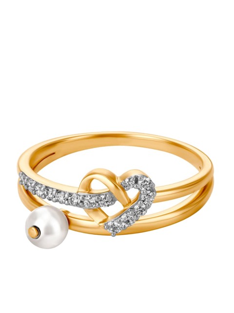 

Mia by Tanishq 14KT Cupid's Pearl Yellow Gold Finger Ring