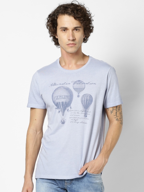 

Celio Men Blue Printed Round Neck T-shirt