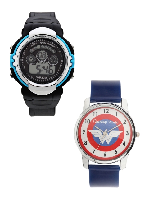 

Fantasy World Kids Set Of 2 Analogue and Digital Watch 117-008-BL-YS-02-SB, Red