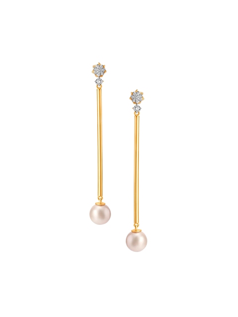 

Mia by Tanishq 14KT Shoulder Duster Yellow Gold Drop Earrings