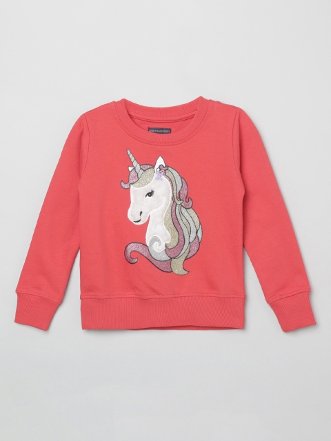 

max Girls Coral Printed Sweatshirt