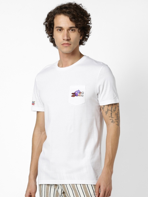 

Celio Men White Solid Round Neck T-shirt