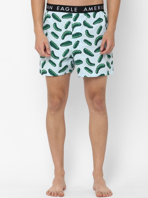

AMERICAN EAGLE OUTFITTERS Men Green Printed Regular Fit Regular Shorts