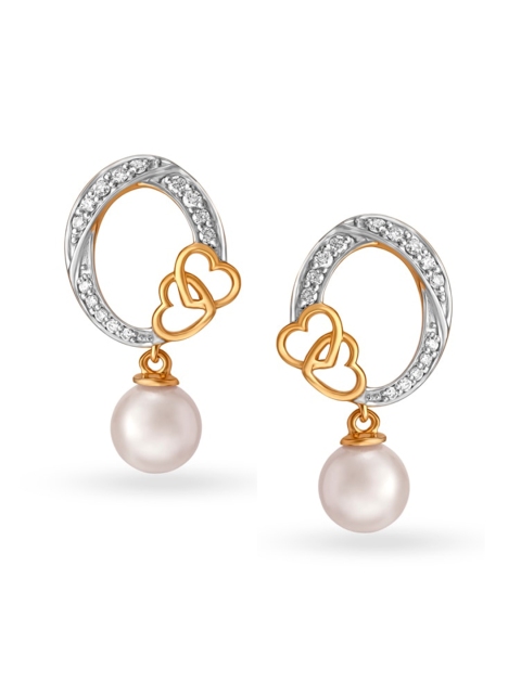 

Mia by Tanishq 14 KT Entwined Hearts Yellow Gold Drop Earrings