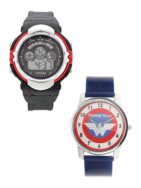 

Fantasy World Unisex Kids Set Of 2 Red & Grey Analogue & Digital Watch 116-008-BL-YS-02-RD