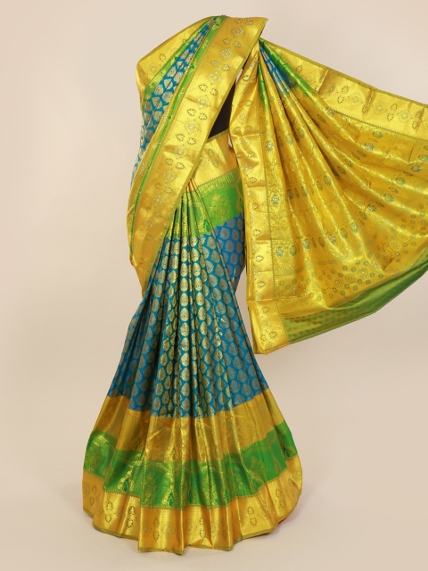 

Pothys Blue Pure Silk Woven Design Kanjeevaram Saree