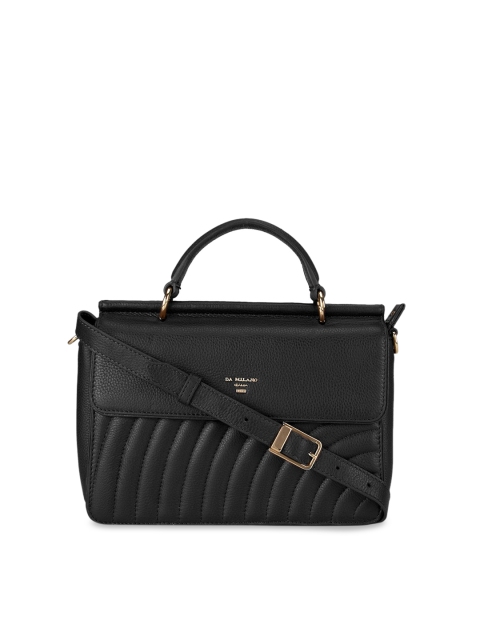 

Da Milano Black Textured Sling Bag