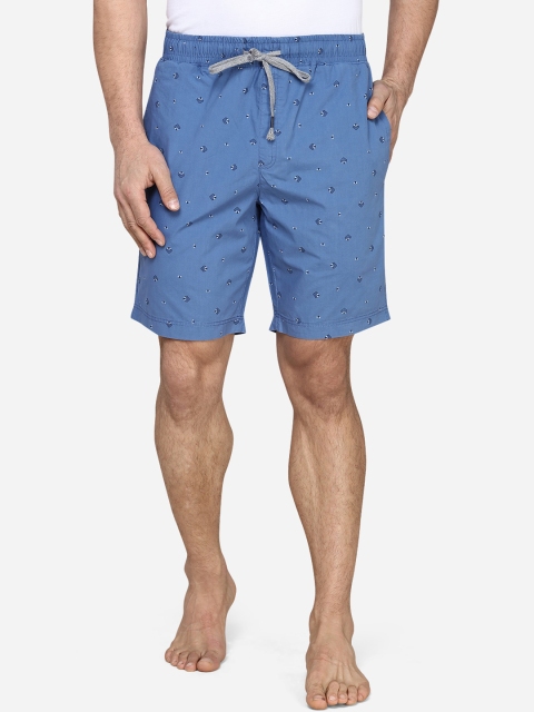 

JADE BLUE Men Blue Printed Lounge Shorts