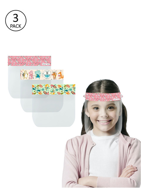 

Polka Tots Kids Set Of 3 Face Protection Shield, Transparent