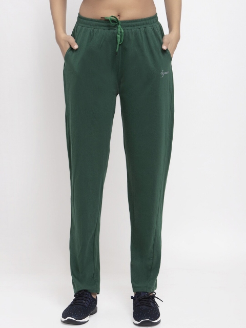 

NEUDIS Women Green Solid Slim-Fit Track Pants