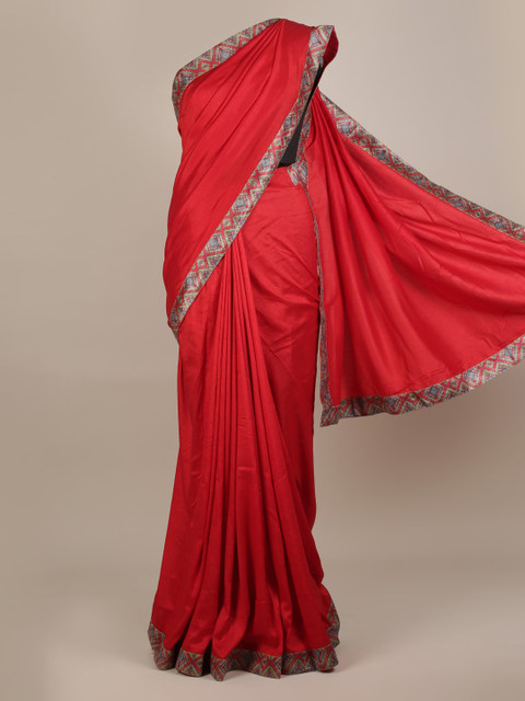 

Pothys Red Solid Saree