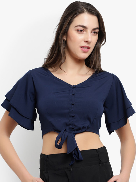 

Meee Women Navy Blue Solid Top