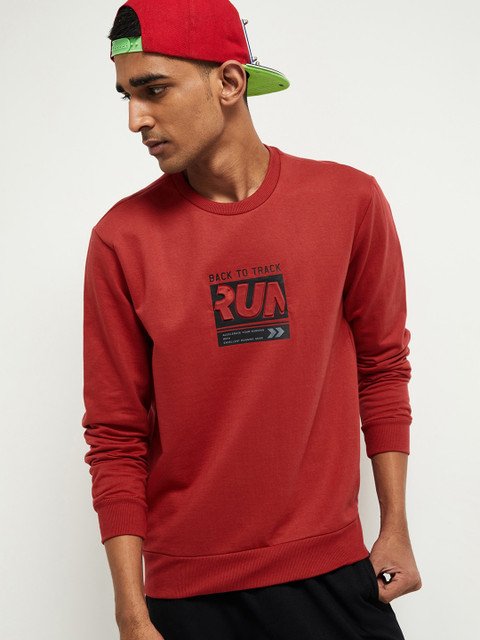 

max Men Red Printed Sweatshirt