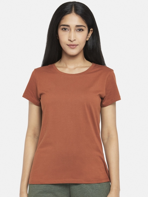 

Dreamz by Pantaloons Women Rust Brown Solid T-Shirt