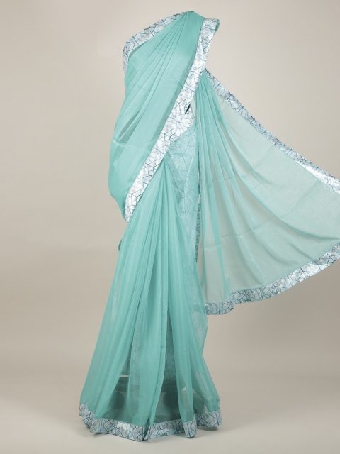 

Pothys Turquoise Blue Solid Saree