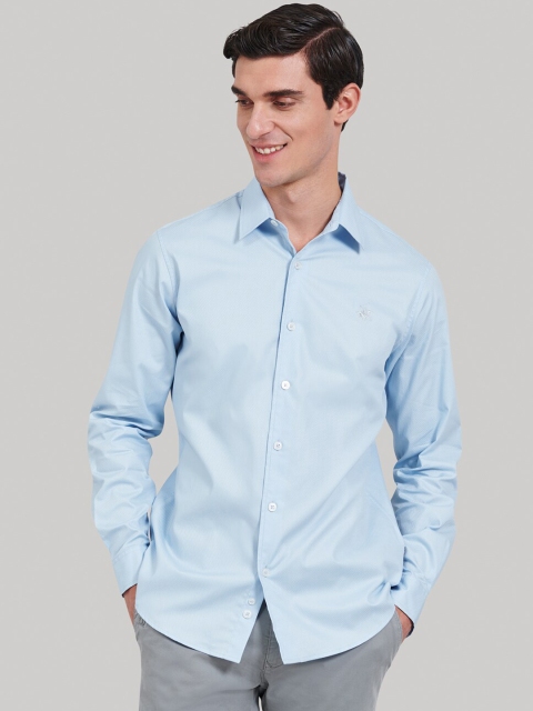 

Beverly Hills Polo Club Men Blue Slim Fit Solid Casual Shirt