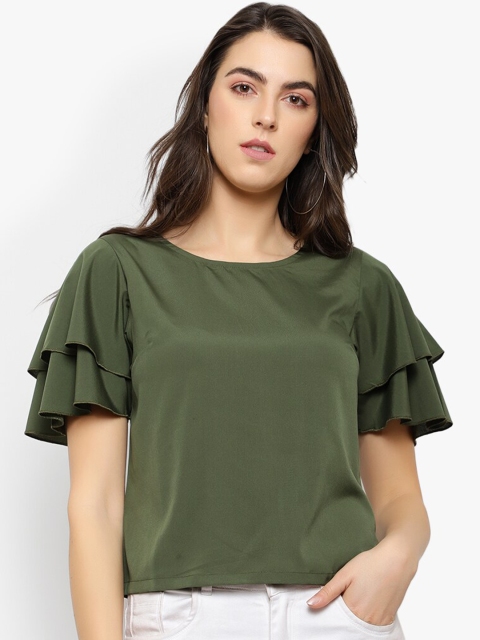 

Meee Women Olive Green Solid Top