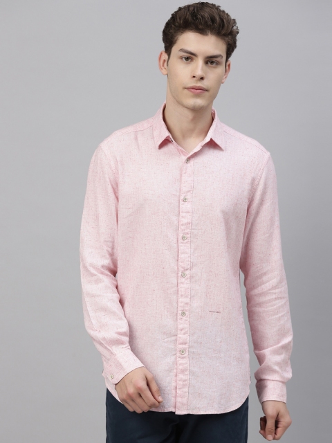 

RARE RABBIT Men Pink Tailored Fit Printed Casual Shirt