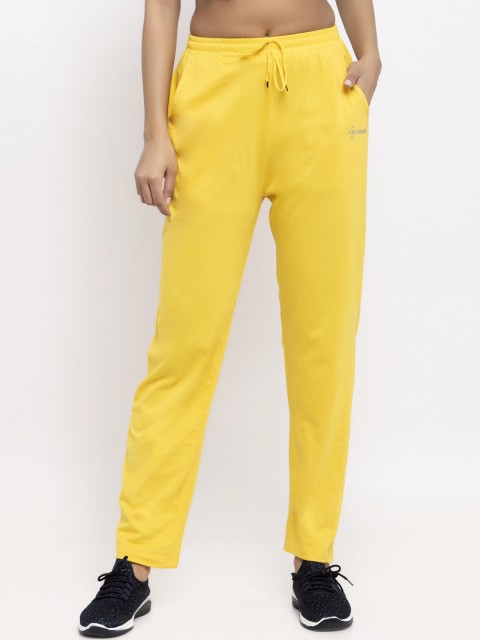 

NEUDIS Women Yellow Solid Slim-Fit Track Pants