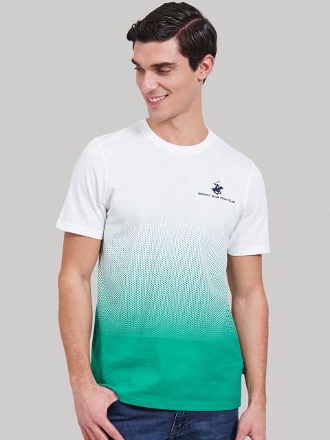 Beverly Hills Polo Club Men White Printed Round Neck T-shirt